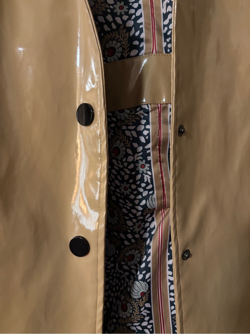 Jane Post Glossy Tan Trench Coat - Picture 2 of 6